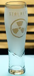 Келих для пива соку води 440 мл з гравіюванням гри Сталкер 2 S.T.A.L.K.E.R. матове скло подарунок фанату гри - мініатюра 2