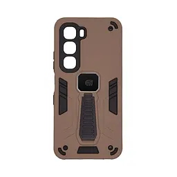 Чехол для Infinix Hot 60i 4G, Proover, коричневый, с подставкой и магнитом, противоударный, ударопрочный, бронированный, панель-накладка, защита всего корпуса, термополиуретан (TPU) + поликарбонат (PC), ArmorStandart (ARM87292)