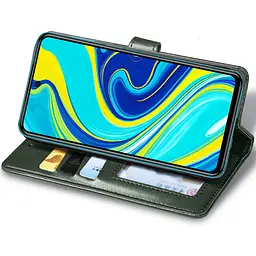 Шкіряний чохол-книжка GETMAN Gallant (PU) для Xiaomi Redmi Note 9s / Note 9 Pro / Note 9 Pro Max Зелений - мініатюра 3