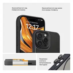 Чехол для Apple iPhone 15 Pro Max, Uniq MagCase, черный, противоударный, панель-накладка с MagSafe, ударопрочный TPU+PC, с магнитом MagSafe, поддержка полноценной беспроводной зарядки, ArmorStandart (ARM75266) - мініатюра 3