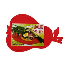 Дошка обробна пластикова для нарізування м'яса, риби, овочів і фруктів у формі груші (280х190 мм), Kitchette Червоний 84684 - мініатюра 3