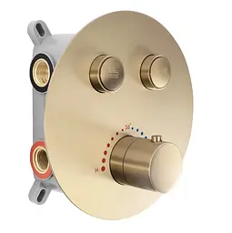 Душова система Rea Lungo brushed gold з термостатом + BOX прихованого монтажу REA-P8551, Золотий - мініатюра 2