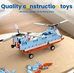 Конструктор вертоліт Mould King Tandem Rotor Helicopter з тандемним ротором авіація 270 деталей - мініатюра 4