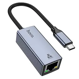 Інтернет-адаптер Hoco UA37 1000 Mbps Type-C to RJ45 мережева карта зовнішня гігабітна - мініатюра 2