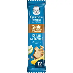 Набір: Фруктово-злаковый батончик Gerber Банан та яблуко 25 г х 2 шт. + Чорниця та чорна смородина 25 г х 2 шт. + Яблуко та виноград 25 г х 2 шт. - мініатюра 2