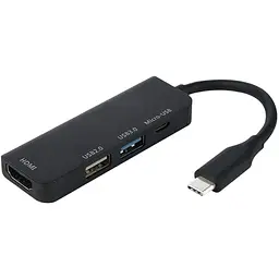 Хаб Usb 4You Hub Type-C hi-speed 2xUsb + 4K HDMI + MicroUsb чорний