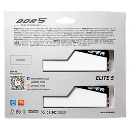Модуль пам'яті для комп'ютера DDR5 32GB (2x16GB) 6000 MHz Viper Elite 5 Patriot (VEB532G6030KW) - мініатюра 8