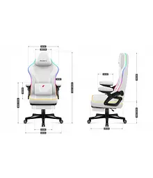 Комп'ютерне крісло Huzaro Force 4.6 White RGB тканина - мініатюра 10