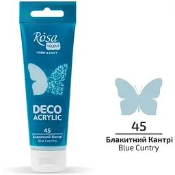Акрил для декору Блакитний кантрі (45) матовий 75 мл Rosa Talent