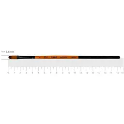 Пензель синтетика овальна FLAME 1368FR №1 коротка ручка Rosa [CD]