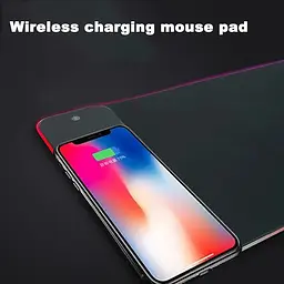 Килимок для миші з бездротовою зарядкою Wireless Charging 300 мм / 800 мм / 4 мм чорний - мініатюра 5