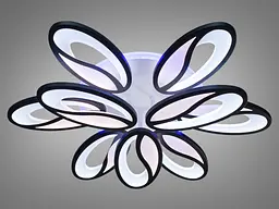 Люстра стельова LED Diasha 8090/6+3BK, 150W, 4100K, 3200K, 6500K, чорний метал, сучасний стиль, для коридору, вітальні, спальні - мініатюра 3