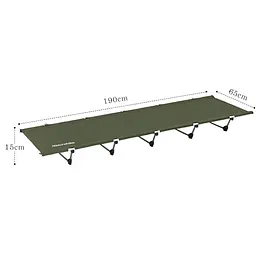 Ліжко складане Naturehike XJC05 NH20JJ001, Поліестер Oxford/алюміній, темно-зелене - мініатюра 2