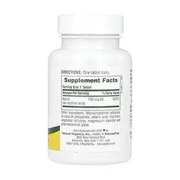 Витамин B3 Nature's Plus 100 мг (Niacin) – 90 таблеток - миниатюра 2