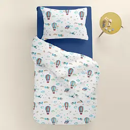 Дитяча постільна білизна в ліжечко AIR BALLOONS CS1, блакитний (AirplaneBalloonsLBlue_81Denim_140) - мініатюра 2