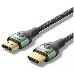 Кабель мультимедійний HDMI M to HDMI M 1.5m 8K60Hz ultra thin cotton braided green Vention (ALOGG)