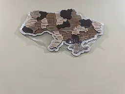 Дерев'яна карта України, багатошарова 3D, настінна, 70x47 см - мініатюра 5