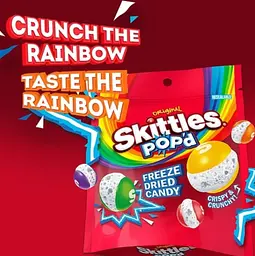 Цукерки Skittles Pop’d Freeze Dried Crispy Crunchy Candy 156г - мініатюра 3
