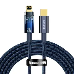 Кабель Baseus Explorer Series Auto Power-Off Fast Charging Cable Type-C to Lightning 20W 2m CATS000103 Blue