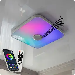 Люстра світлодіодна 517 Dlight RGB з пультом і колонкою 80Вт Білий (02164)