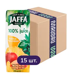 Упаковка сока Jaffa 100% Juice мультифруктовый 3.75 л (250 мл х 15 шт.)