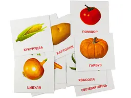 Розвиваючі картки "Овочі" (110х110 мм) 65798 укр. /англ. мовою - мініатюра 3