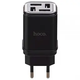 Мережевий зарядний пристрій 4USB Hoco C84A 3.4A Black - мініатюра 2