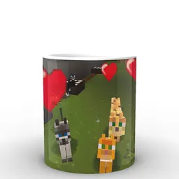 Кухоль GeekLand Minecraft Майнкрафт коти MС.02.041 330 мл білий - мініатюра 3