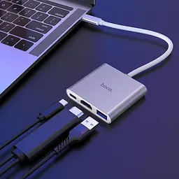 Хаб Hoco Type-C - Hub HB14 Easy Use - Usb3.0 / HDMI / PD 3A 67W - мініатюра 3