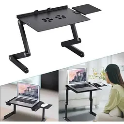 Багатофункціональний столик-трансформер для ноутбука Laptop Table T8 з охолодженням - мініатюра 4