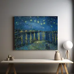 Інтер'єрна картина Зоряна ніч над Роною, Вінсент ван Гог, Vincent van Gogh, Starry Night, інтер'єрний декор, 45×60 см (id6660) - мініатюра 3