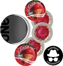 Презервативи One Flavor Waves Полуниця у шоколаді 5 шт. у кейсі (ROZ6501051998) - мініатюра 2
