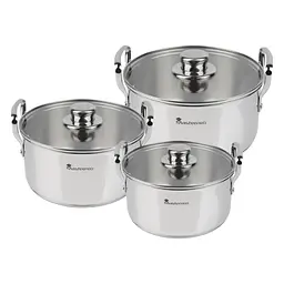 Набір каструль з кришками Bergner MasterPro Smart. 3.14/6.5/11.6 л. 6 предметів (BGMP-2145)