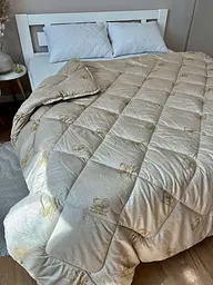 Ковдра євро зимова з вовни Leri Max Pure Wool 21505 200х215 см бежева - мініатюра 3