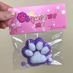 Сквіш антістрес UFT Squish Cat Paw Fluffy 6 Пухнаста лапка Purple - мініатюра 2