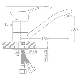 Змішувач TAU SE-2B145C - мініатюра 2