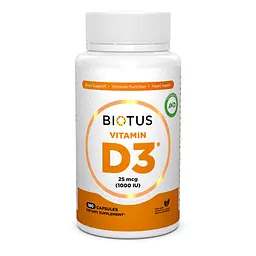 Вітамін D3, Vitamin D3, 1000 МО, 180 капсул Biotus vit0001333
