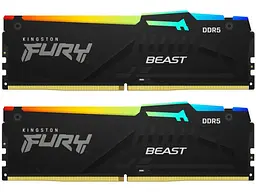 Модуль пам'яті Kingston FURY 64 GB (2x32GB) DDR5 5200 MHz Beast Black RGB EXPO (KF552C40BB2AK2-64)