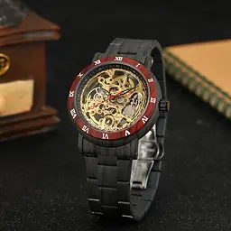 Чоловічий наручний годинник 8277 Black-Red-Gold Forsining acs0031398 - мініатюра 2