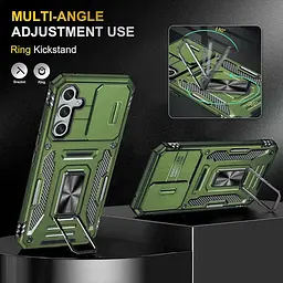 Ударостійкий чохол Camshield Army Ring для Samsung Galaxy S25 / S24 Оливковий / Army Green - мініатюра 3