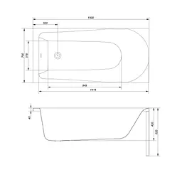 Ванна акрилова Cersanit Flavia 150x70 з ніжками S301-105 - мініатюра 3