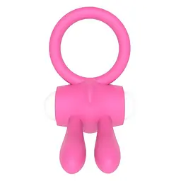 Вібруюче ерекційне кільце Lovetoy Power Clit Silicone Cockring, 7.5 см (рожевий)