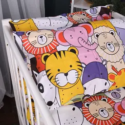 Простирадло MirSon Kids Time 17-0674 Rainbow Zoo бязь 150х200 см (2200010186109) - мініатюра 3