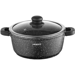 Каструля Ardesto зі скляною кришкою Gemini Anzio 3.1л алюміній чорний kuh0014743