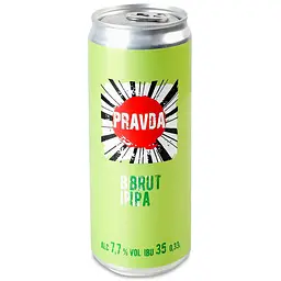 Пиво Правда Brut IPA світле нефільтроване 7.7% 0.33 л з/б