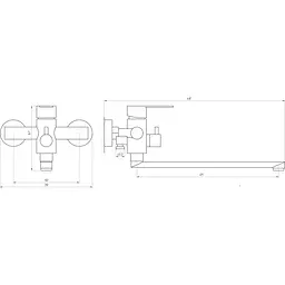 Змішувач для ванни Globus Lux RING SR-208 - мініатюра 4