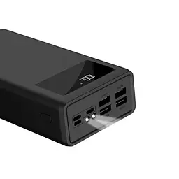 Зовнішній акумулятор Power bank XO PR124 40000 mAh із швидкою зарядкою та ліхтариком чорний - мініатюра 3