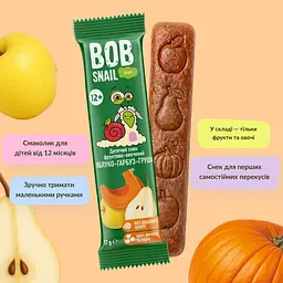 Дитячий снек  Bob Snail Яблуко-Гарбуз-Груша 17 г - мініатюра 4