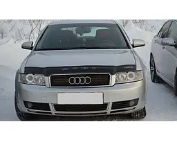 Дефлектор капоту мухобійка для Audi A4 (В6) 2001-2005 Євро Кріплення (Vip Tuning) AD08 - мініатюра 2