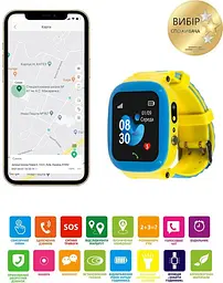 Дитячий годинник — телефон AmiGo go004 GLORY Blue-Yellow (жовто-блакитний) - мініатюра 7